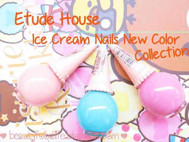 Etude House review, Etude House Ice cream nails review, Ice cream nails OR202,Ice cream nails PK001,Ice cream Nails BL601, Ice cream nails swatch, beautyfoodlife.blosgpot.com