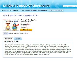 Too Hot? Too Cold? at Children's Book of the Month Club