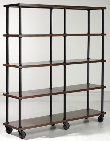 Industrial Mansard Double Bookshelf