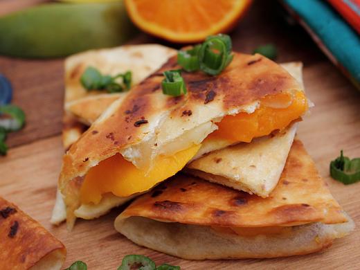 Mango Camembert Quesadilla with Vanilla and Honey Tangerine Dip Mango Camembert Quesadilla with Vanilla and Honey Tangerine Dip