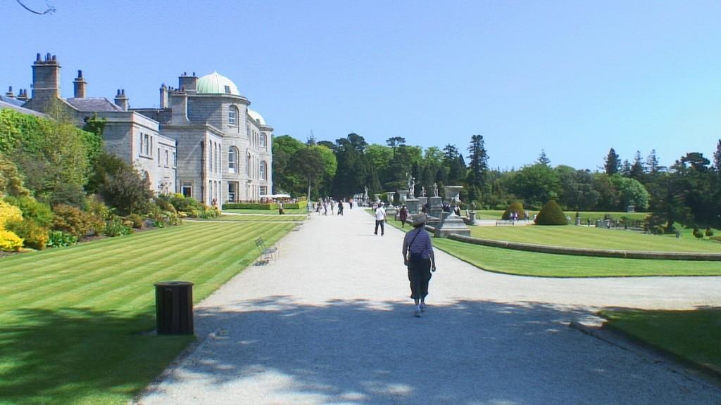 Powerscourt House and Gardens, A World Of Floral Glory – Ireland Powerscourt - Jean walks on the Upper Terrace - Ireland