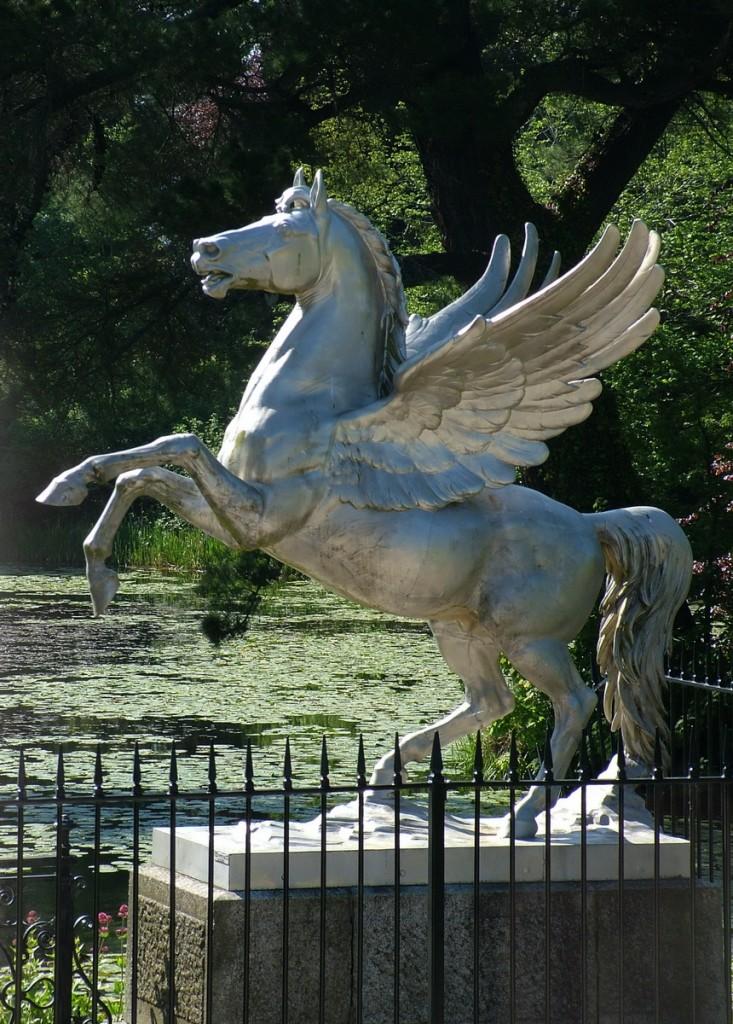 Powerscourt House and Gardens, A World Of Floral Glory – Ireland Winged Horse statue - Powerscourt - Ireland