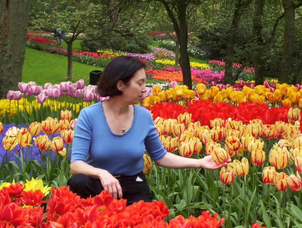 Powerscourt House and Gardens, A World Of Floral Glory – Ireland Jean amongst tulips at Keukenhof Gardens