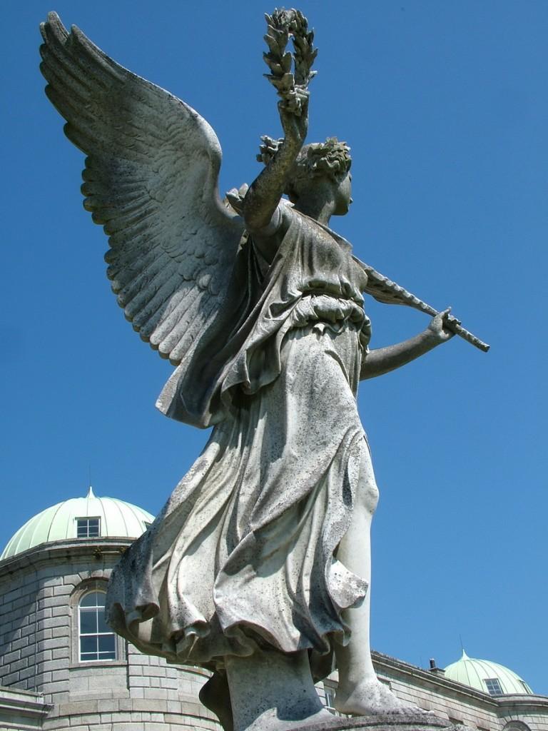 Powerscourt House and Gardens, A World Of Floral Glory – Ireland Angel statue overlooking grounds - powerscourt - wicklow - ireland