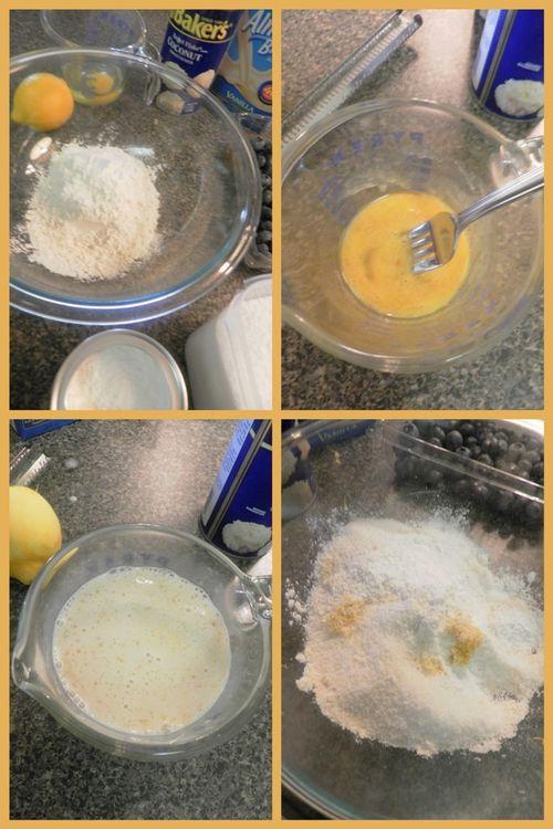 Coconut, lemon & bluberry pancakes-collage1
