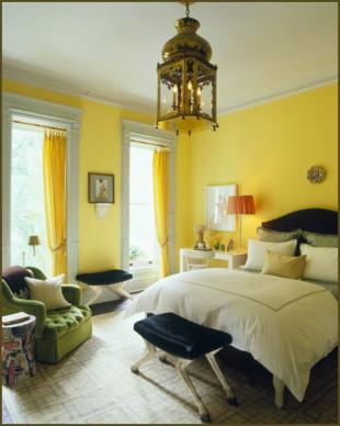 yellow interior walls, yellow design