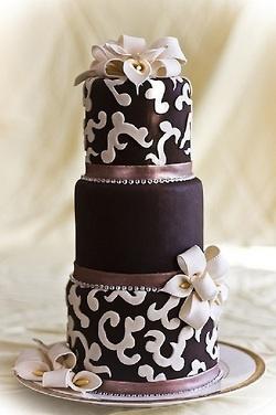 Chocolate Wedding Cake with Calla Lilies