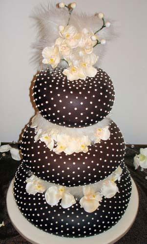 Chocolate Wedding Cake with Dots