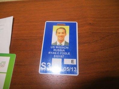Fogle's State Department Embassy ID.