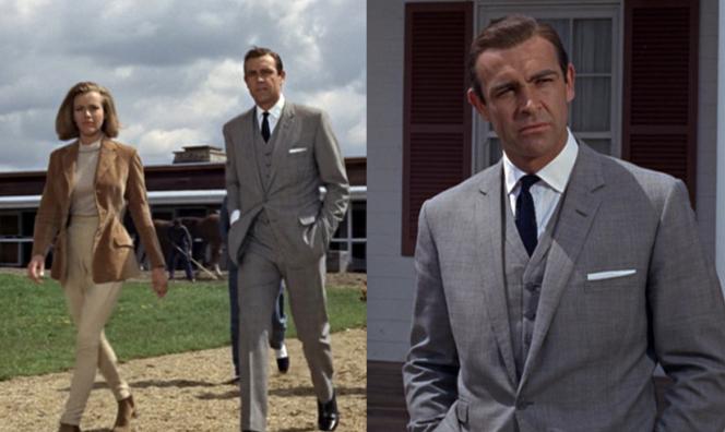 James Bond’s Iconic Goldfinger Suit Bond, strutting around Fort Knox.