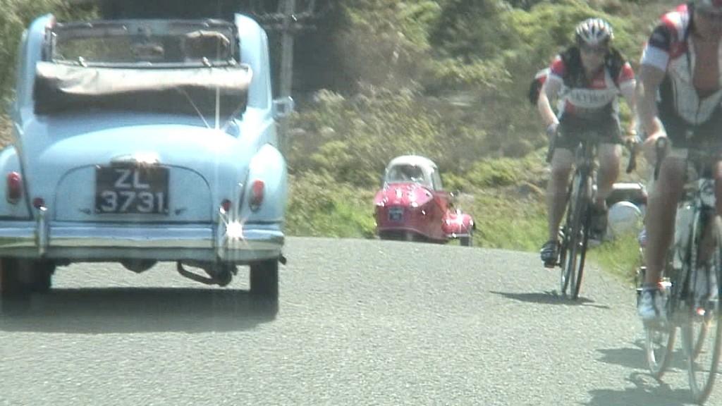 Driving the Intriguing Backroads of Wicklow County – Ireland three wheel car and bikers