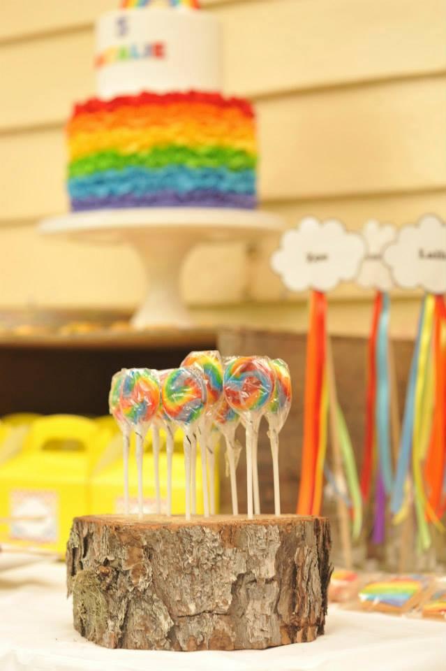 Rainbow Themed 5th Birthday Party by  Rebellyous Cake Co