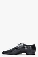 Luxury Aired Out:  Saint Laurent Black Braided Leather Derby