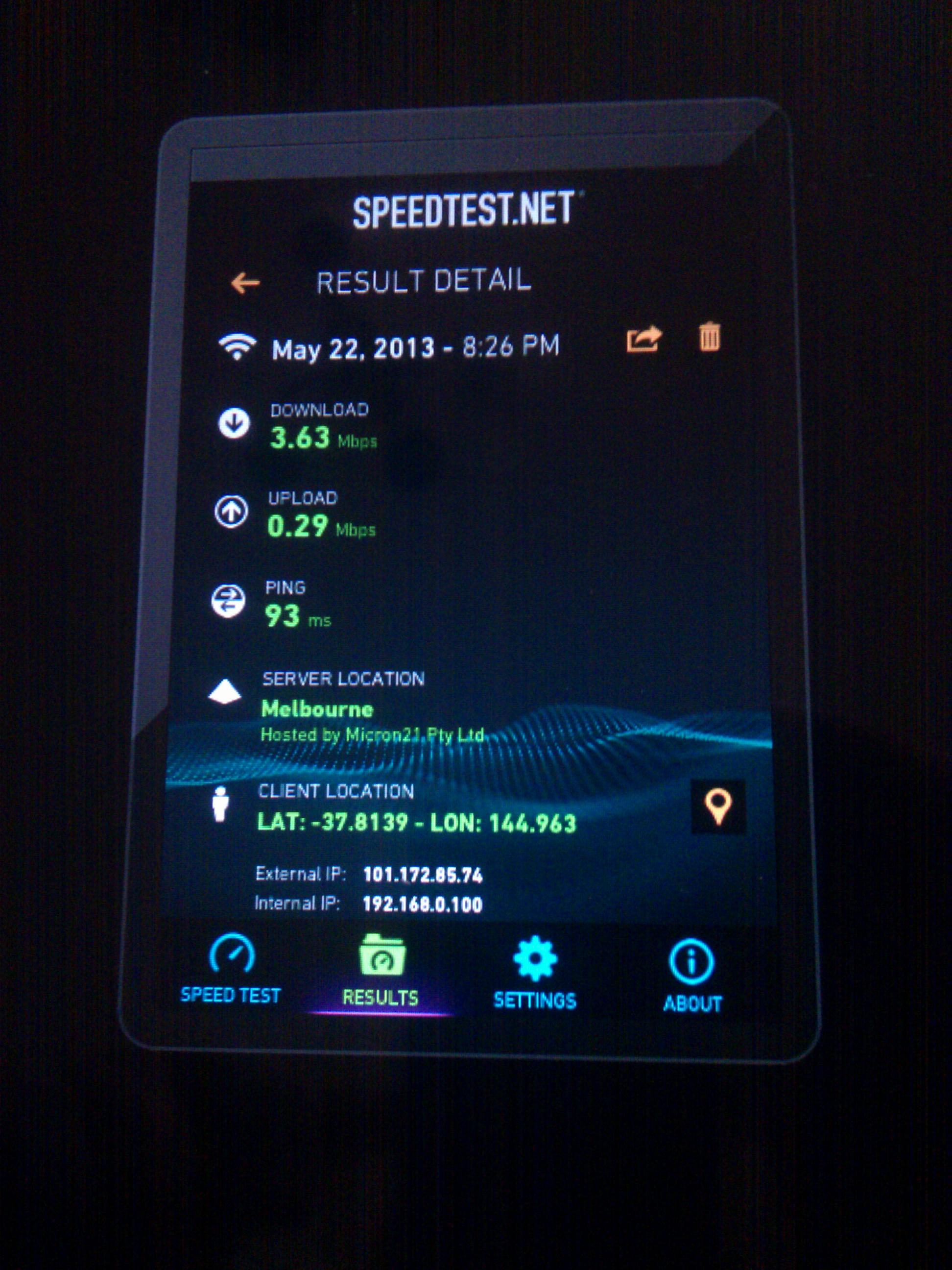 wifi modem telstra speed test