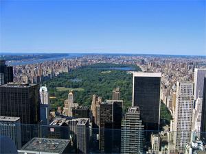 Learn english in new York: View of Central Park from Rockefeller Center 
