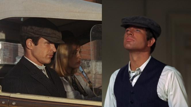 Clyde Barrow’s Dapper Dark Pinstripe Suit Evidently, the shirt worn during costume testing (on the right) had a more obedient collar than the one in the actual film (left).