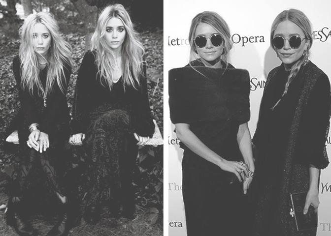 The Olsen Twins in black and white