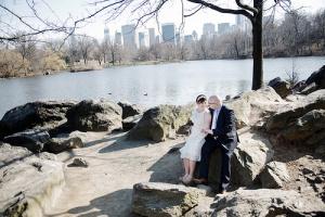 L&S central park wedding rocks and lake