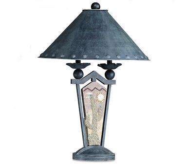 Desert Theme Candelabra Metal Table Lamp - 60 Watt x 2
