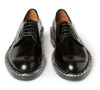 The Chain's Still Rattling:  Raf Simons Chain-Trimmed Leather Derby Shoes