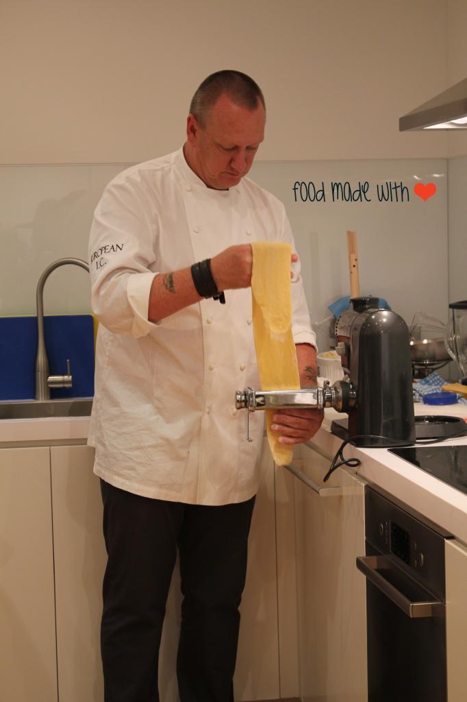 Chef Ian making pasta 
