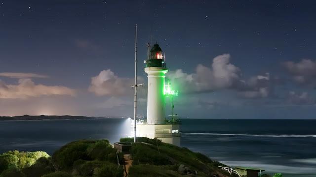 point lonsdale lighthouse after sunset