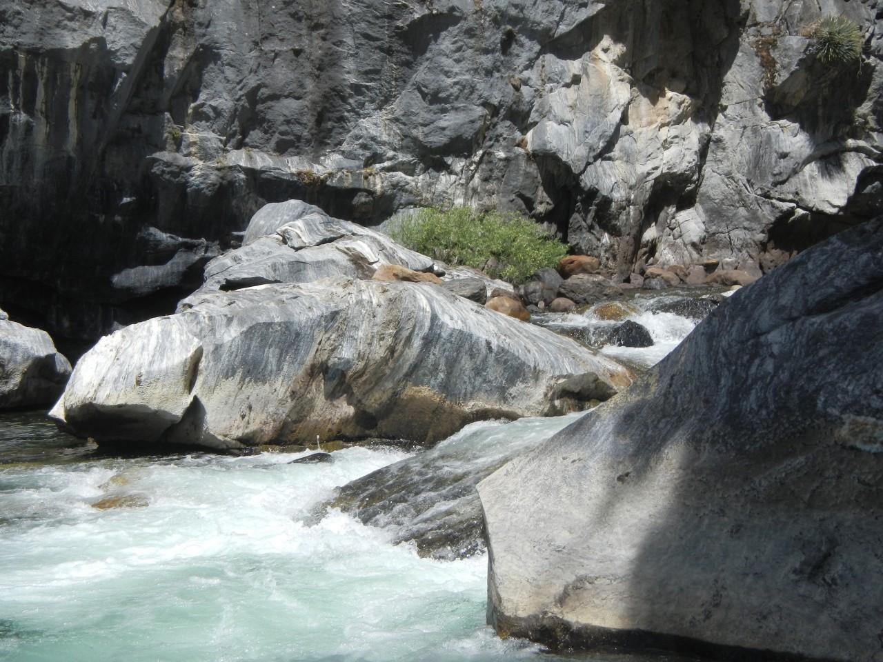 River water crashing on the rocks