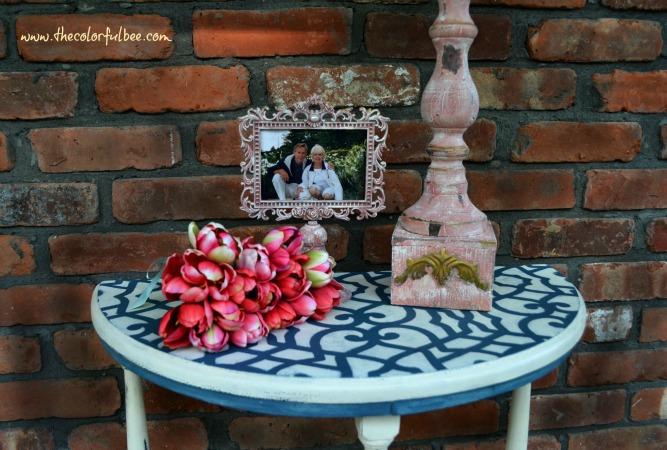 demilune table painted with Annie Sloan paints