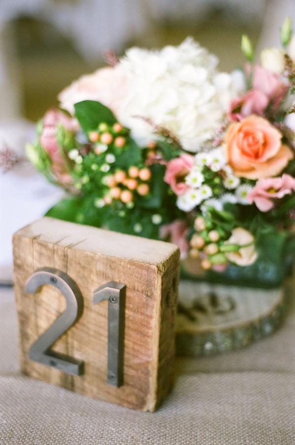 rustic wood and metal table number