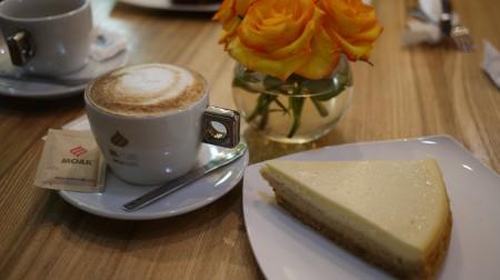 coffee and cake at green bean Yerevan