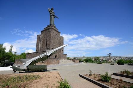 view of war memorial in Yerevan