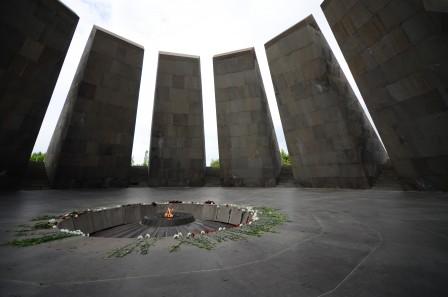 close up view genocide memorial yerevan
