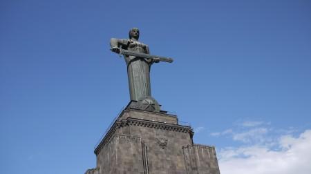 close up of the war memorial in Yerevan