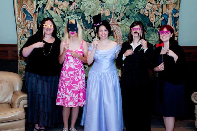 Peanut Butter Banana Chocolate Bars Top Girl's Wedding - girls in masks