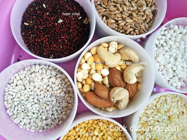 Sathu mavu(Nutritious multigrain,lentil and nuts mix for toddlers) & and a click Sathu mavu(Nutritious multigrain,lentil and nuts mix for toddlers) & and a click