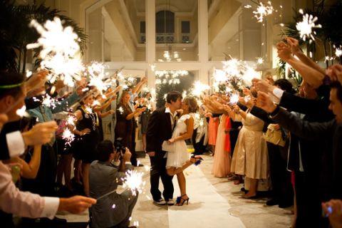 sparkler exits at weddings, cute sparkler wedding exit