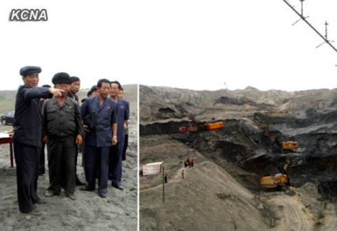 DPRK Premier Pak Pong Ju (L), tours a coal mine (Photo: KCNA).
