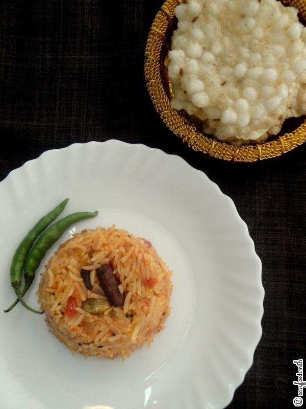 TOMATO RICE S/W SABUDANA PAPAD (Tomato Rice S/W Tapioca Pearls Papadums) TOMATO RICE S/W SABUDANA PAPAD (Tomato Rice S/W Tapioca Pearls Papadums)