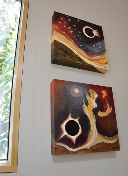 Paintings by Cedar Lee: Diamond Ring Eclipse & Eclipse of a Binary Star