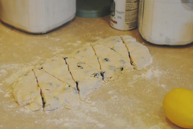 blueberry scones with lemon glaze