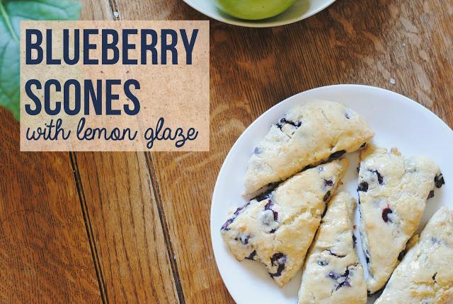 blueberry scones with lemon glaze