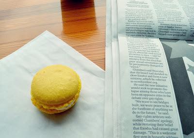 Honore Bakery, macaron, lemon, cafe, bakery, ballard, Seattle, newspaper