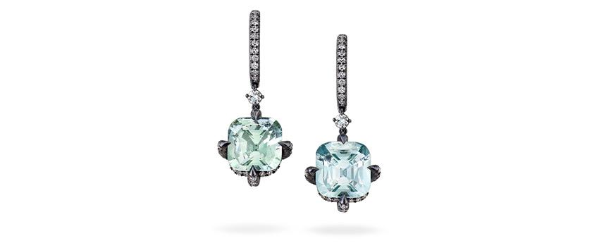 sapphire earrings, custom gemstone earrings, unique jewelry Boca Raton