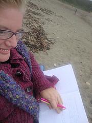 Small writing on the beach me