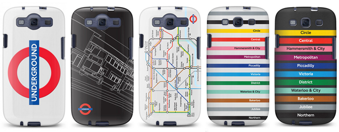 Galaxy S3 cases from Cynett with London underground motifs