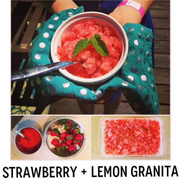 Strawberry +  Lemon Granita