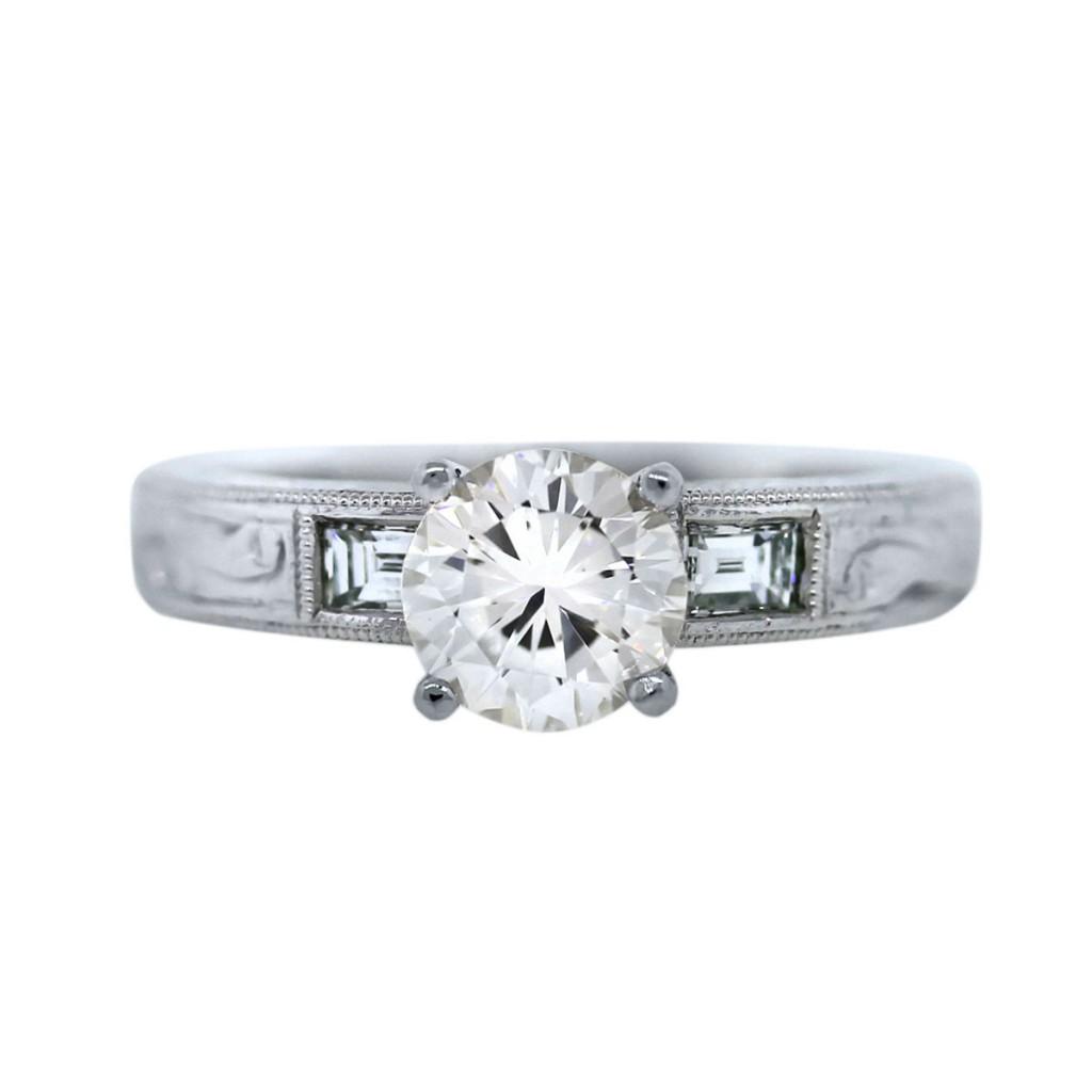 GIA certified 1 carat diamond vintage engagement ring