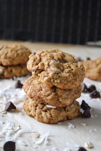 Coconut & Chocolate Chip Oatmeal Cookies