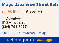 Mogu Japanese Street Eats on Urbanspoon