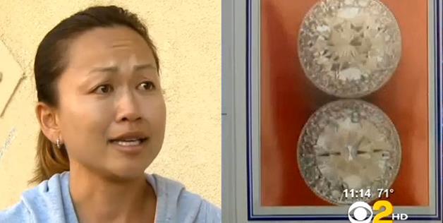 woman sells diamond earrings for $20 at garage sale